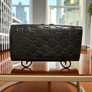 Gucci Black Logo Pattern Wallet